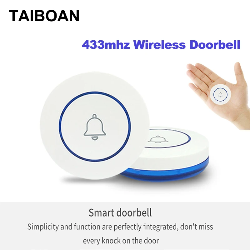 Mini 433 MHz Wireless Dverne -zvonček okrúhly tvar gombíka Home Dvere Senzor pre 433 MHz EV1527 Frekvenčný inteligentný domáci alarmový hostiteľský systém