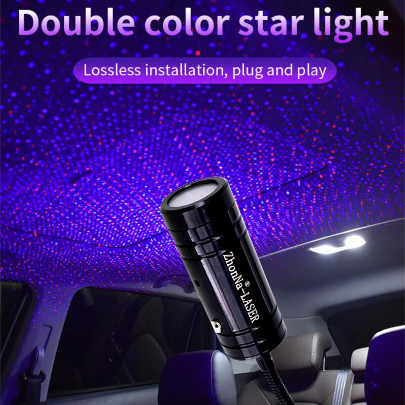 Mini aktualizáciecarroofstar svetlo interiér LED LED hviezdny laserový hlasový riadenie Projectorusb automatická dekorácia nočné domáce dekorácie svetlá
