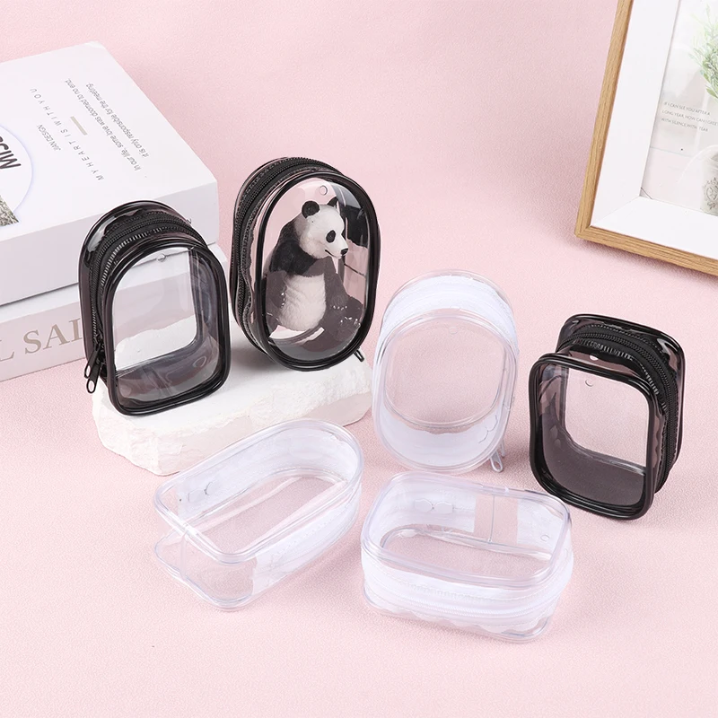 Mini anime Doll Display Bag Transparentné mince s kabelkou vrecko na organizátor Pase Peňaženka Key rúž pre slúchadlá Storage Storage Bag