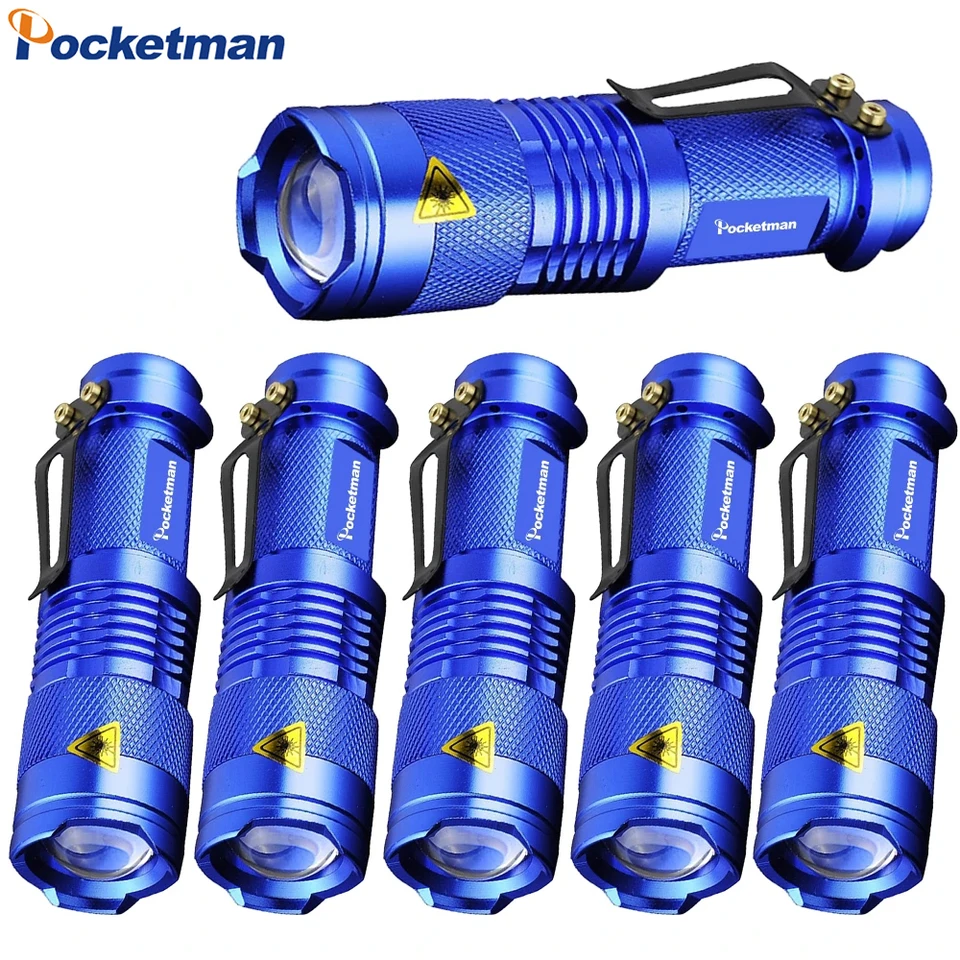 Mini baterky super jasné svetlé upgradované baterky vodotesná pochodeň Zoomable Torch Tactical baterku vrecko Núdzové svetlo