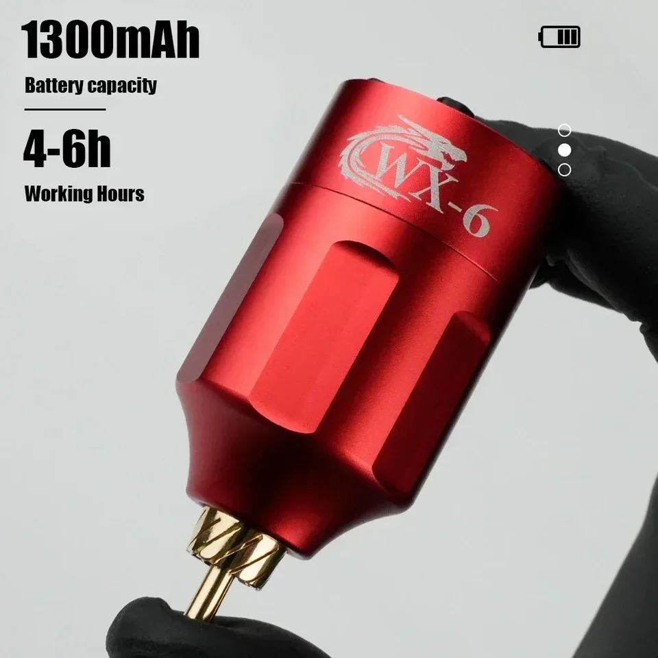 Mini bezdrôtové tetovanie napájacieho zdroja WX-6 Prenosné nabíjateľné tetovanie Batterry RCA/DC rozhranie pre Tetovanie pero 1300 mAh