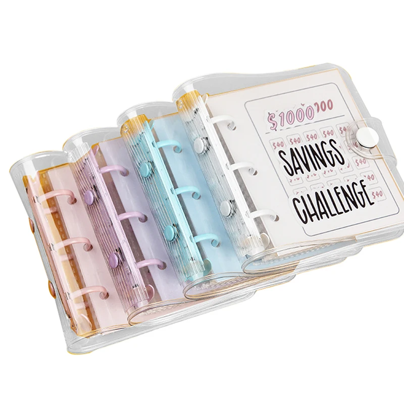 Mini Binder Savings Challenge Mini 300 500 1000 2100 Úsporné spojivo Obálka Výzva Loose-Lef Binder Organizátor Plánovač