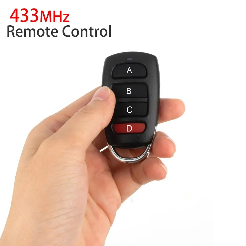 MINI BLACK 433MHz Wireless diaľkové ovládanie elektrické garážové garážové rolované dvere bezpečnostný alarmový ovládač ABCD 4 tlačidlá ABCD 4