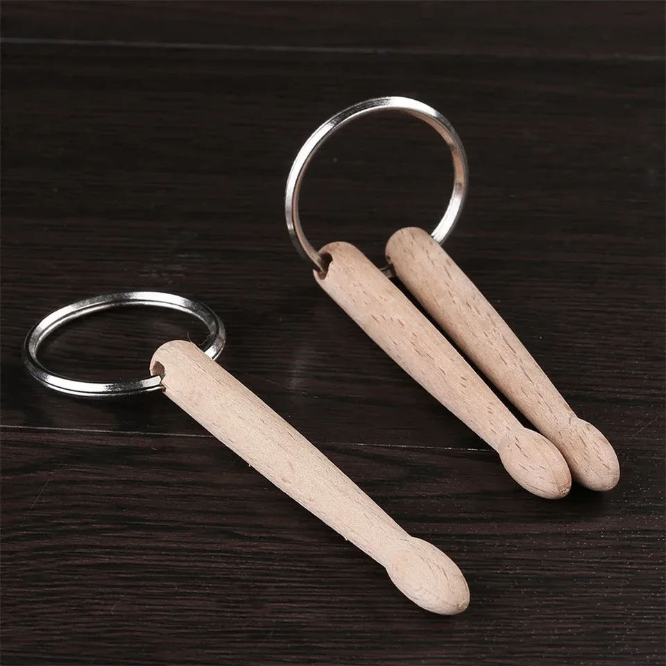Mini bubnové palice Klávesové drevené drevené bubenícky kľúča kľúča kľúče keyfob bicie darčeky bubnový palica kľúče reťaz zavesenie doplnky Časti