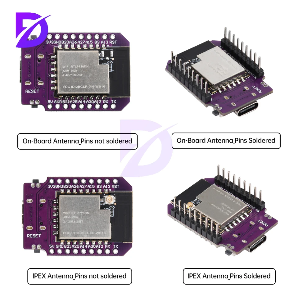 Mini BW16 Development Board RTL8720DN Dual Band WiFi Bluetooth BLE Modul CH340