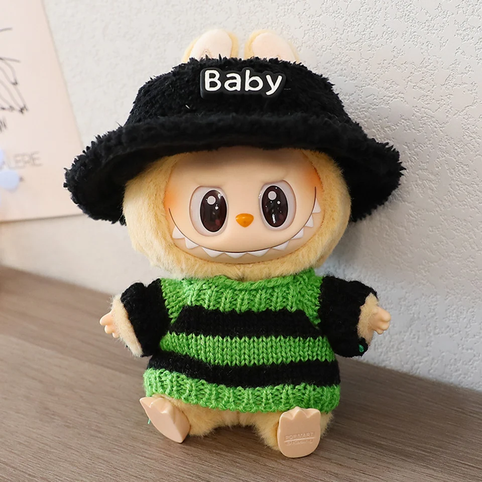 Mini bábika roztomilý plyšový sveter opakovane použiteľný mäkký pletený sveter oblek kawaii pletené oblečenie pre zberateľ hračiek
