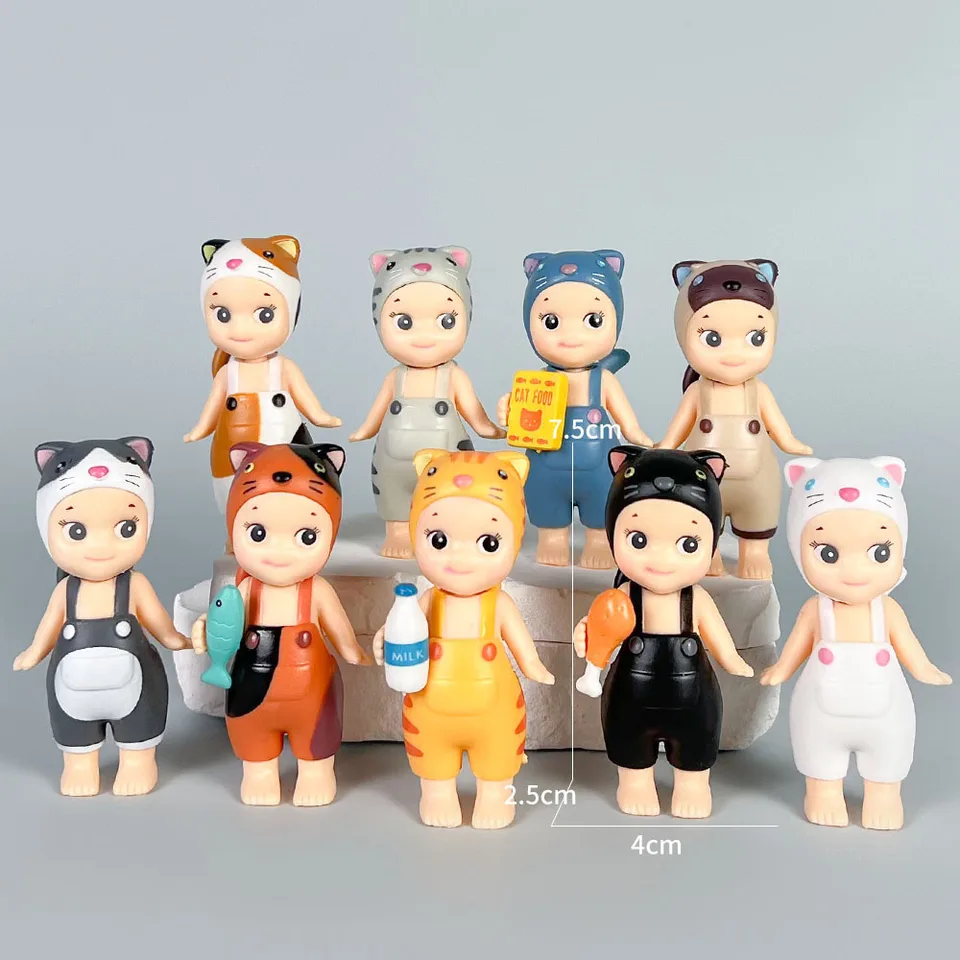 Mini Cat Blind Box Sonny Ange ležiaci anjelský líc podpora slepá skrinka set pre dekoráciu na ploche Darček pre deti