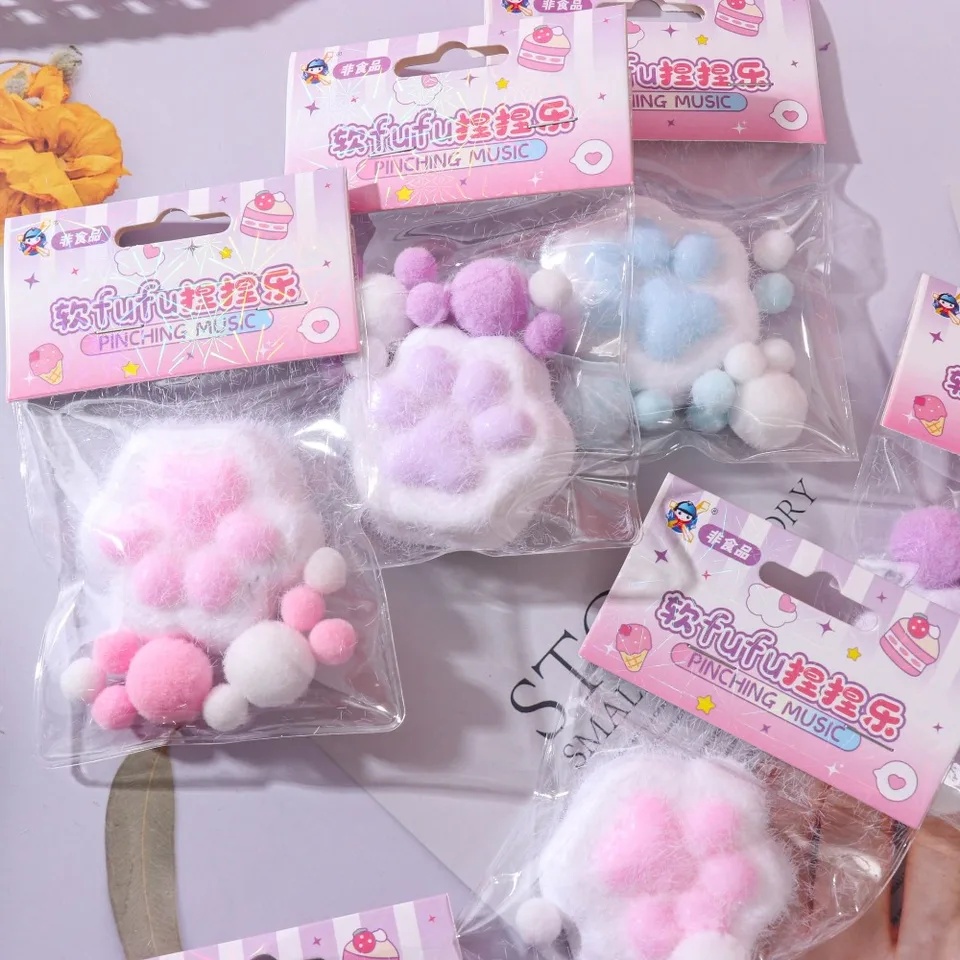 Mini Cat Claw Cat Paw Squishy Hračky Dekompresia pomalého odskočenia Cat Claw stlačenie hračky lepivé textúry detské hračky senzorické hračky