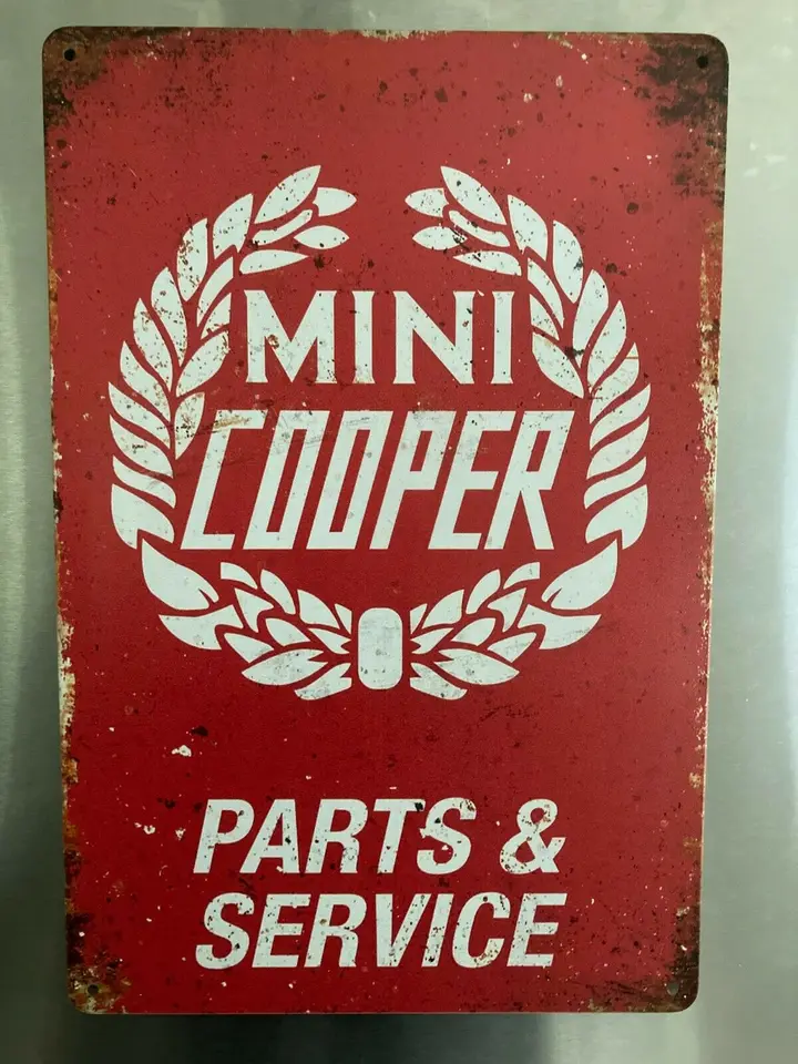 Mini Cooper Retro Sign Motor Garage Cave Bar Cafe Cin Sign Shabby Chic Home Decor Plaque Wall Art Man Cave
