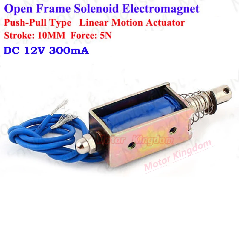 Mini DC Solenoid Electromagnet DC 12V 300MA Malý Push Pull Prout cez typ mini ovládací elektrický magnet otvorený rámec 10 mm zdvih