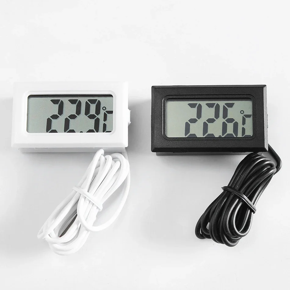 Mini digitálny LCD teplomer s sondou v interiéri Pohodlný teplotný senzor pre akváriové rybie nádrž na domáci chladničkový teplomer pre chladničku