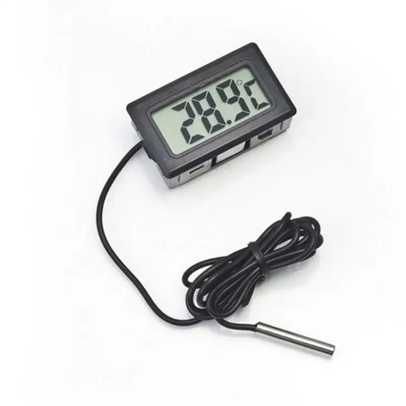 Mini digitálny LCD teplomer s sondou v interiéri Pohodlný teplotný senzor pre akváriové rybie nádrž na domáci chladničkový teplomer pre chladničku