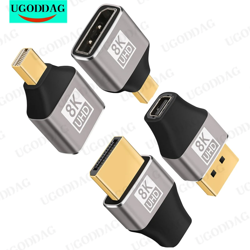 Mini DisplayPort to DisplayPort Adapter 8K60Hz DP2.1 Žena do Minidp Mužský obojsmerný konektor pre monitor pre notebook PC