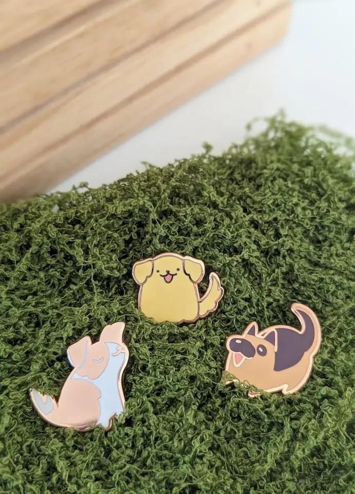 Mini Doggy Pins - tvrdý smalt