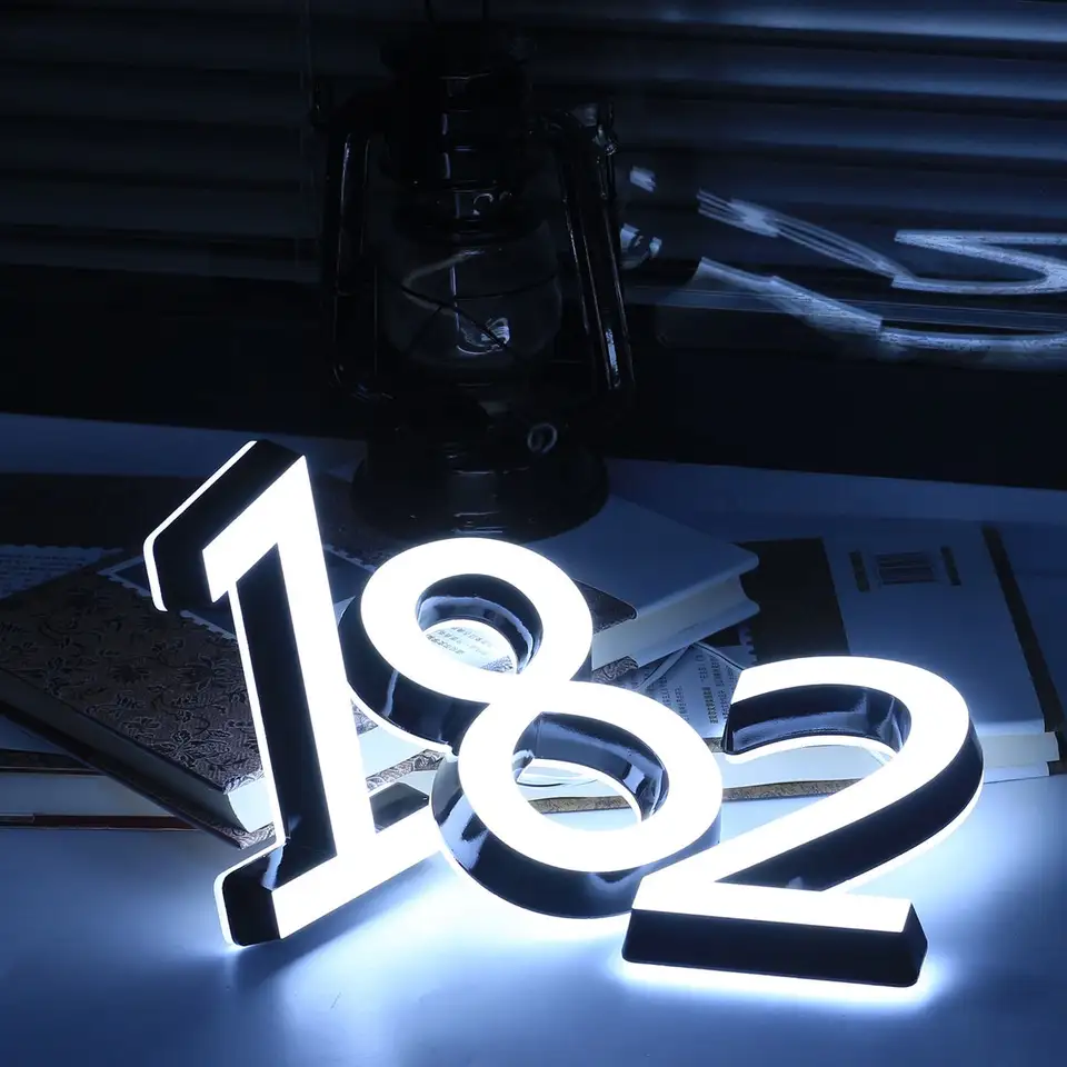 Mini domové čísla O-9 ABC akrylové 3DModern Colné dvere dverí z nehrdzavejúcej ocele Značková doska Číslo adresy pre dom