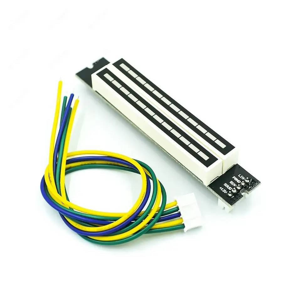 Mini duálne 12-bitové LED dióda LED indikátor hudby nastaviteľná rýchlosť svetla VU Meter Stereo zosilňovacia doska s režimom AGC