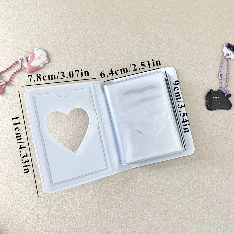 Mini fotoalbum 36 kariet Binder Book Fotocard Držiteľ 3 palce Love Heart Hollow Picture Storage Case Idol Card Zhromaždiť knihu