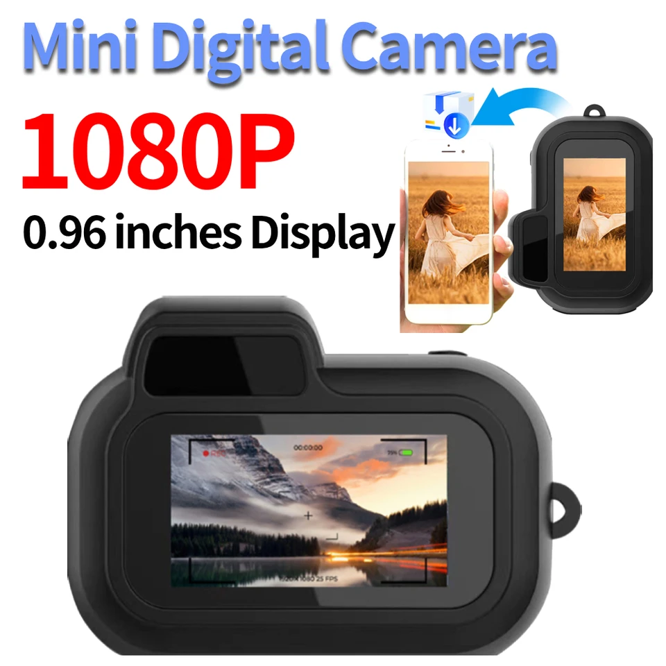 Mini fotoaparát s 0,96in obrazovkou 1080p Sports Prenosný vintage Video Recorder