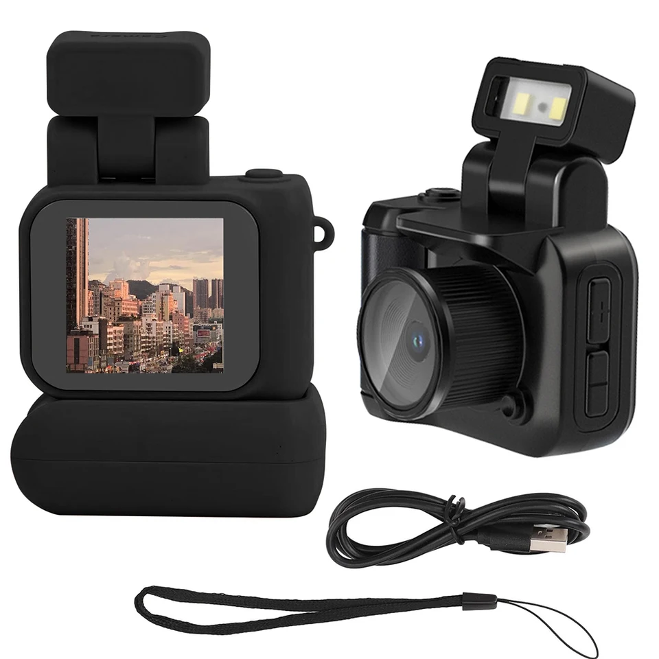 Mini fotoaparát s obrazovkou HD 1080p retro ultra kompaktný fotoaparát s bleskovým svetlom a batériou prenosný prenosný videorekordér vreckový kamera