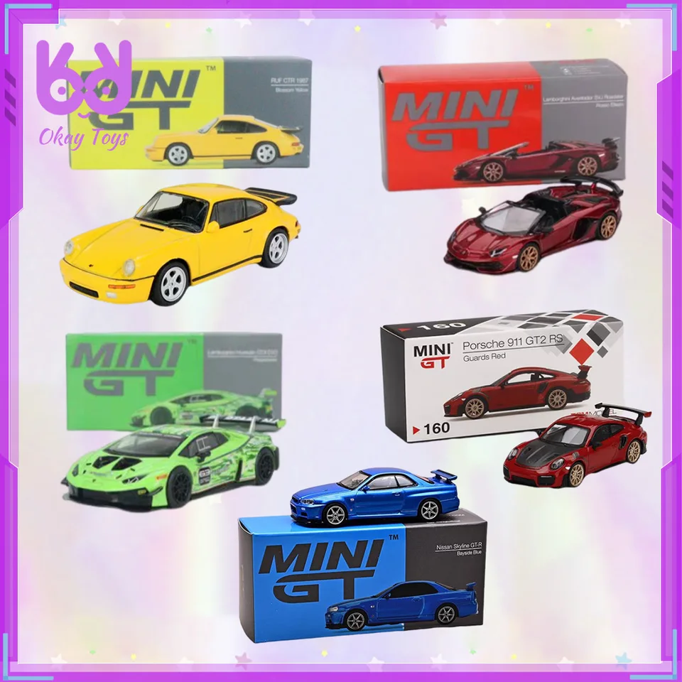Mini GT zliatiny Model Model Limited Edition Collectors Edition Series 911 gumové pneumatiky 1/64 luxusné autá Souvesir Model Boy Hračky darček