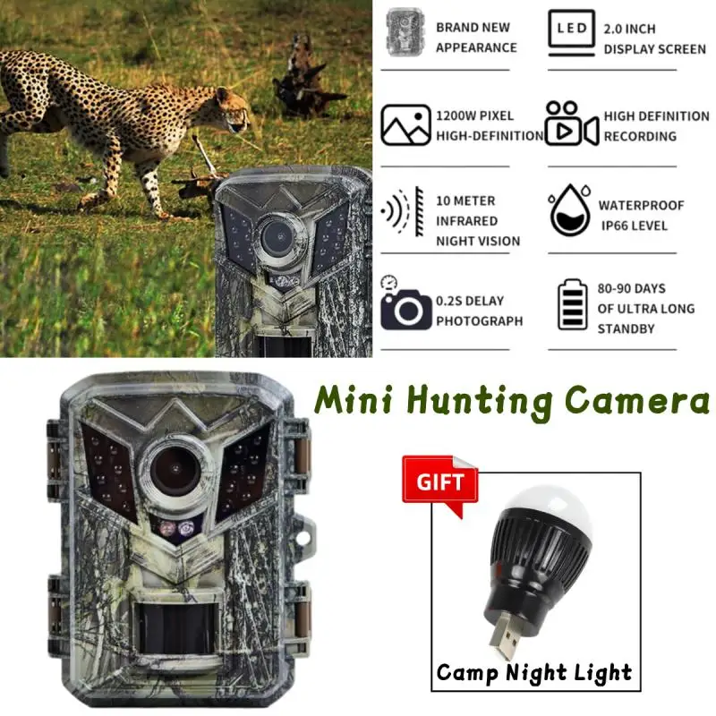 Mini Hunting Camera 16MP 1080p Divoká trasa Game Cam Infračervená nočná vízia Outdoor Motion Aktivovaný spúšť