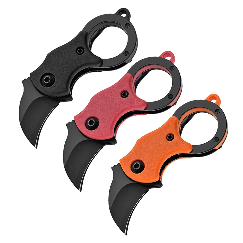 Mini Keychain vreckový nôž z nehrdzavejúcej ocele kemping malý mini prenosný nôž peeler pevná čepeľ Multi EDC nástroj s reťazou