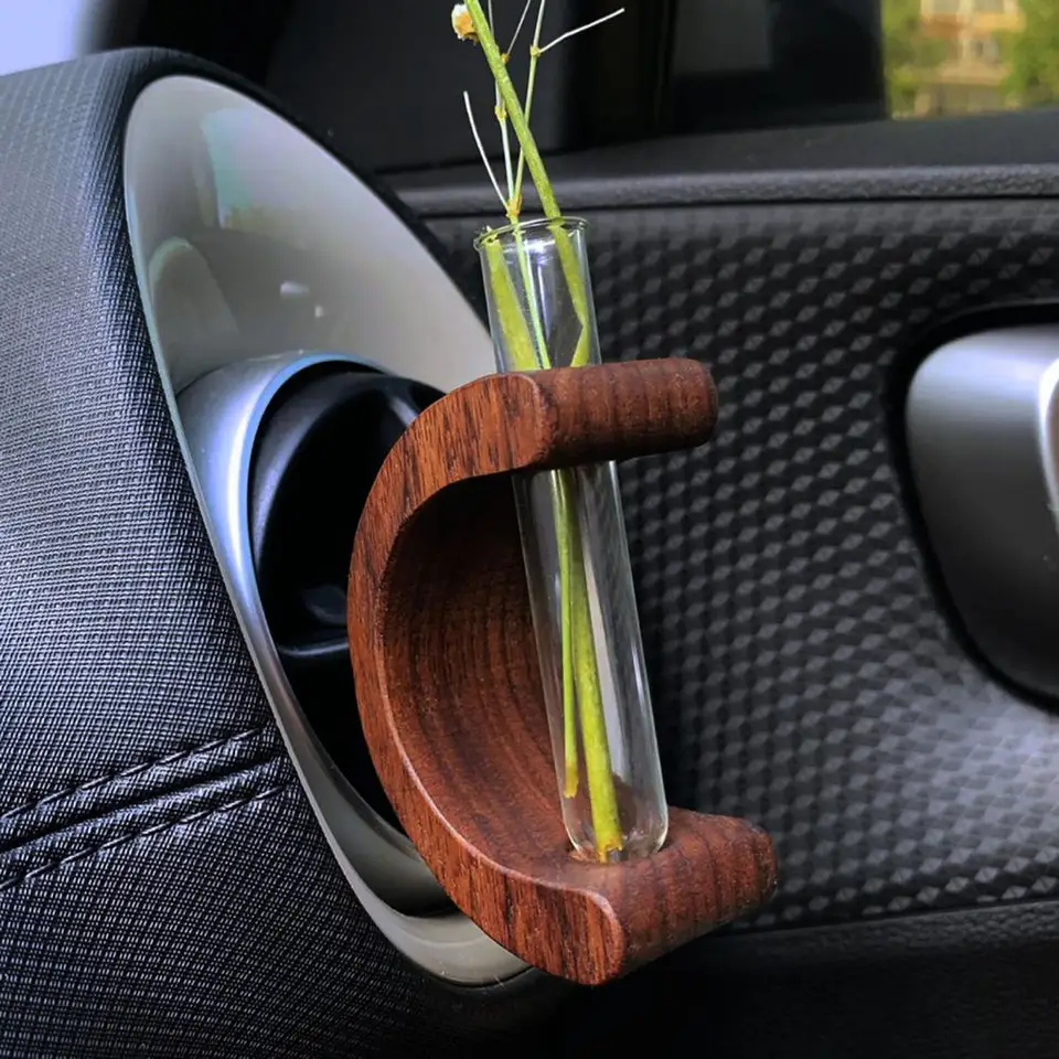 Mini kvetinová váza automobilová ornament Ornament Smooth Edge Burr Free Easy Inštalácia automobilu kvetina Váza vzduchom osviežovač éterický olej Difu