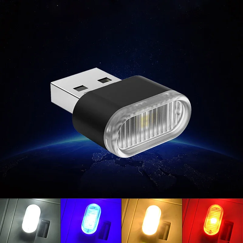 Mini LED auto okolité svetlá vozidla Interiérové ​​neónové svetlá núdzové osvetlenie Univerzálne PC Plug pre laptop a prehrávanie 1-5 kusov