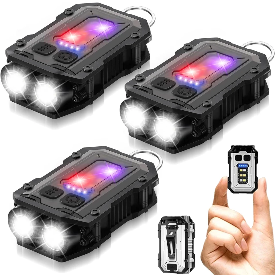 MINI LED baterka Kľúčenka prenosná prenosná super svetlá pochodeň typu C nabíjanie Núdzové pracovné svetlo Svetlo s klipovým chvostom Tail Magnet