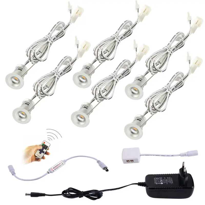 Mini LED Spotlight 1W AC110V 220V LED skrinky LAMPLE LAMPS Downlight pre šperky obchody Kúpeľ