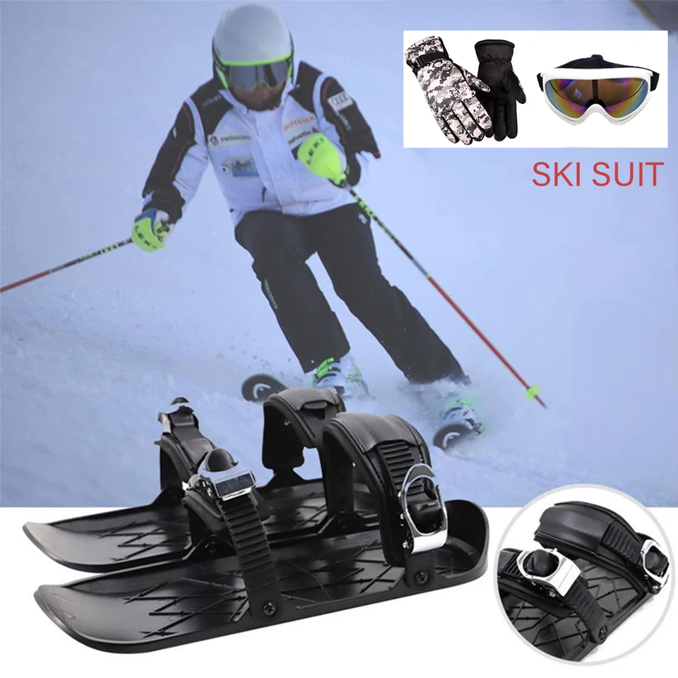 Mini lyže snehové blby na snehové lyže pre zimné topánky Krátke snehové bludy Snowblades Skiboards Prenosné a ľahké lyžiarske lupienky Vonkajší šport