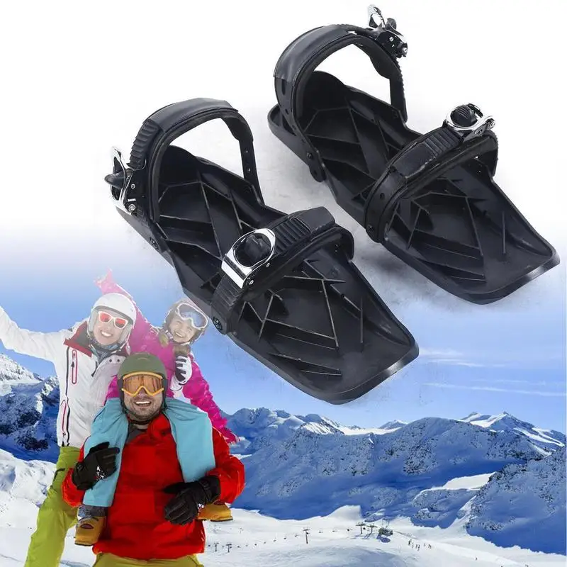 Mini lyžiarske korčule pre sneh Krátky skloň Snowblades Vysoko kvalitné nastaviteľné väzby Prenosné lyžiarske topánky snehová doska