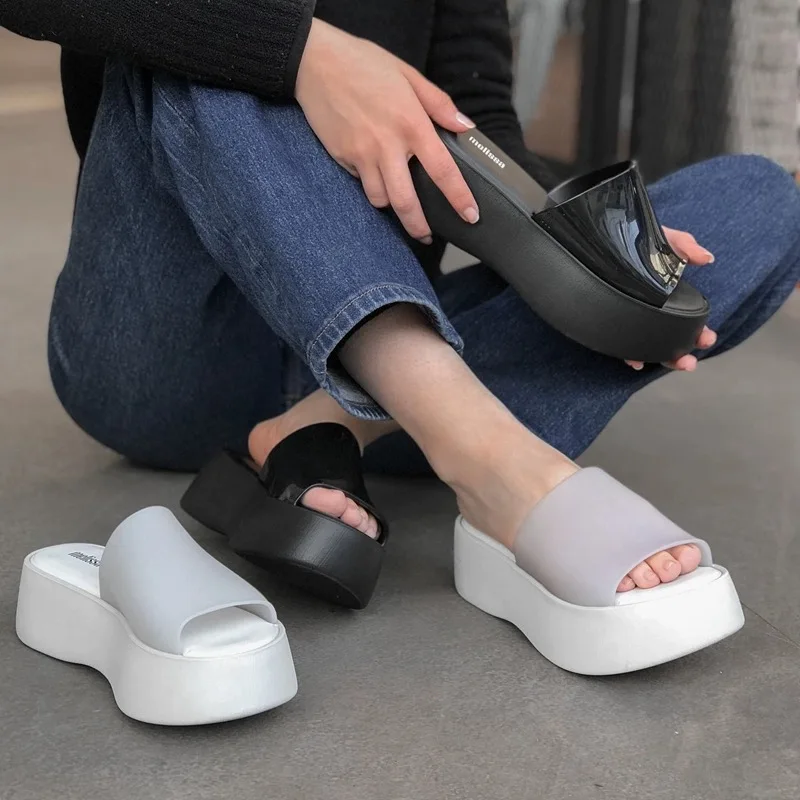Mini Melissa Sandal Summe Dámske klinčeky Kliny Platforma pláž pláž Trend Trend High podpätky Dámske topánky Čerpadlá Hrubé snímky Myer