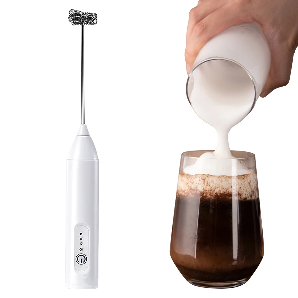 Mini mlieko Frother Electric Ručné vreckové nabíjateľné automatické rotačné vaječné šľahač prenosné kávové cappuccino smotanové miešalo