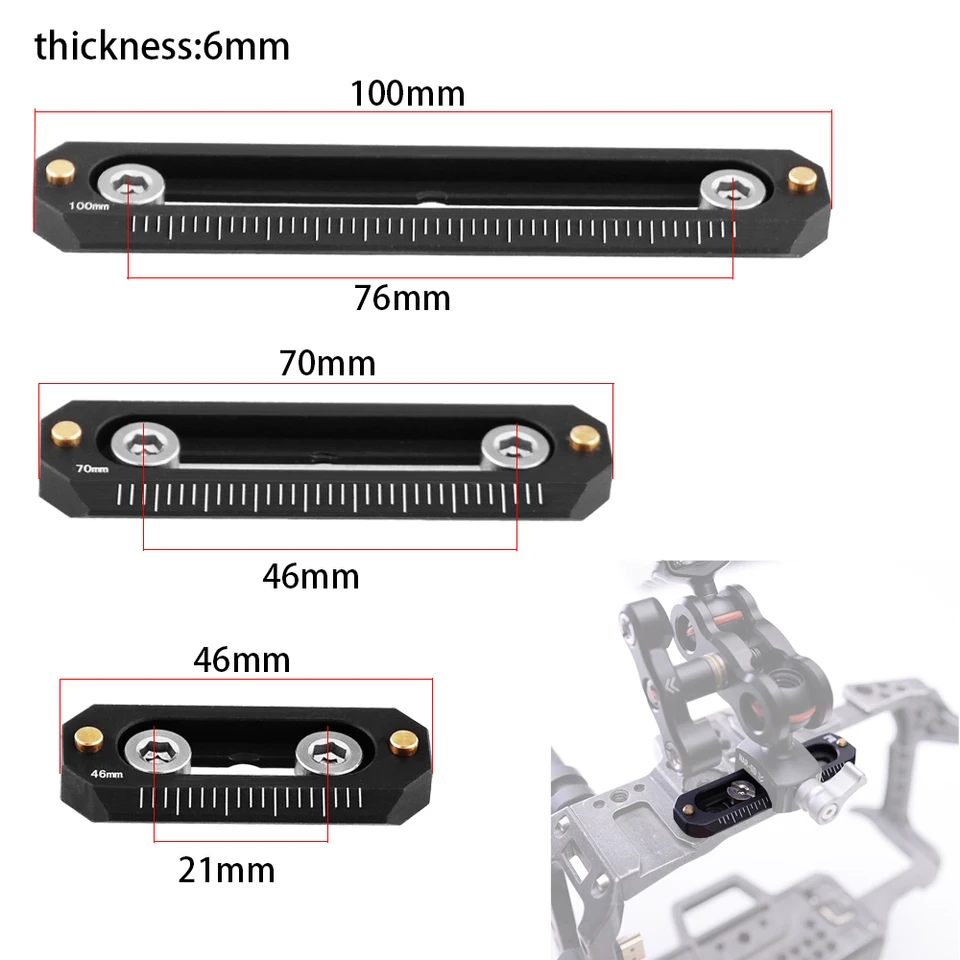 MINI NATO Rail Camera Anti-Off Rýchle uvoľnenie NATO Rail Hrúbka 6 mm dĺžka 48 78 mm pre FX3/FX30 Camera Camera Camera Coage Cage