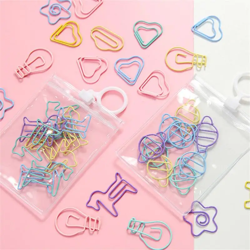 Mini papierové sponky roztomilé kawaii kancelárske potreby kovové číre spojivo fotografie lístky poznámky Letter Love Star Pig Office príslušenstvo