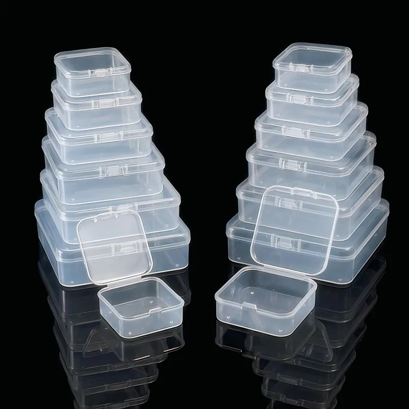 Mini plastový obdĺžnikový úložný box priesvitný obal