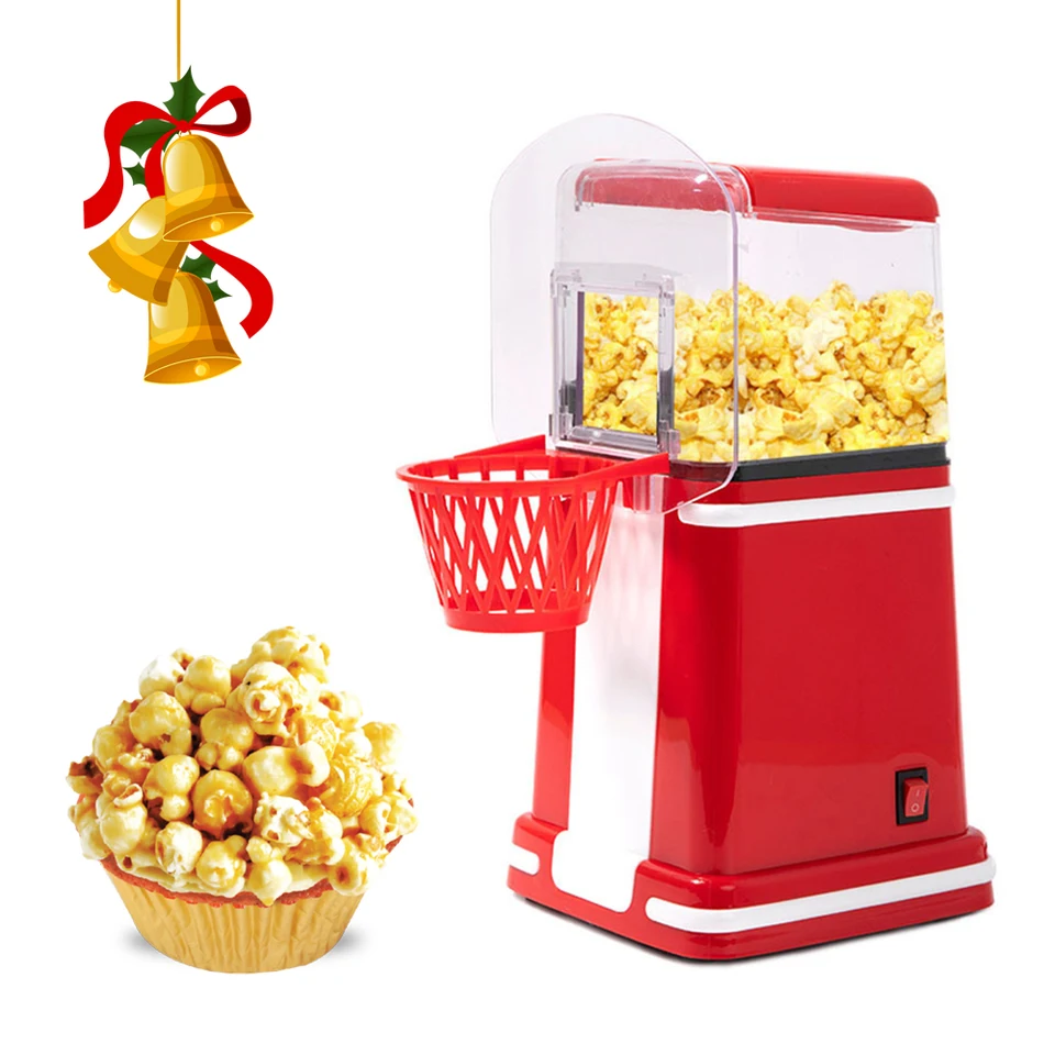 Mini popcorn stroj horúci vzduch popcorn popper výrobca automatické maslo občerstvenie pre domácu kuchyňu film Vianoce 220v