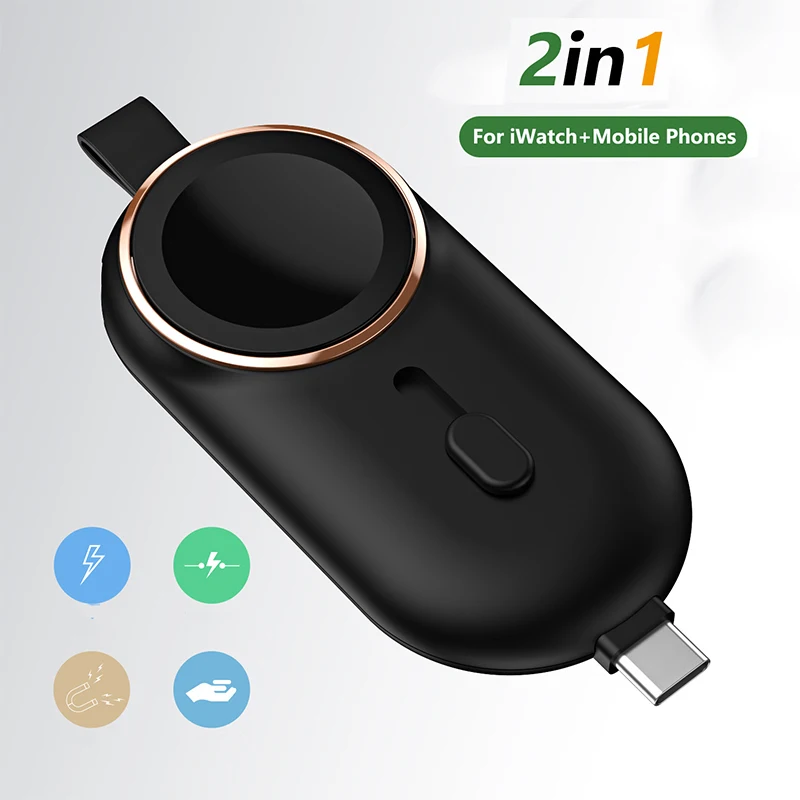 Mini Power Bank 2000 mAh magnetická bezdrôtová nabíjačka pre Apple Watch iPhone 15 14 Huawei Samsung Externá batériová nabíjačka Powerbank