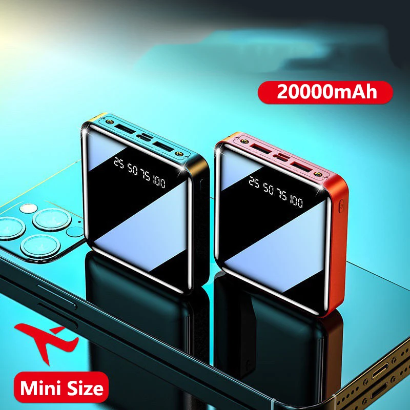 Mini Power Bank 20000 MAH pre Xiaomi Mi Powerbank Prenosná nabíjačka Externá batéria pre iPhone 15 Huawei Samsung chudák