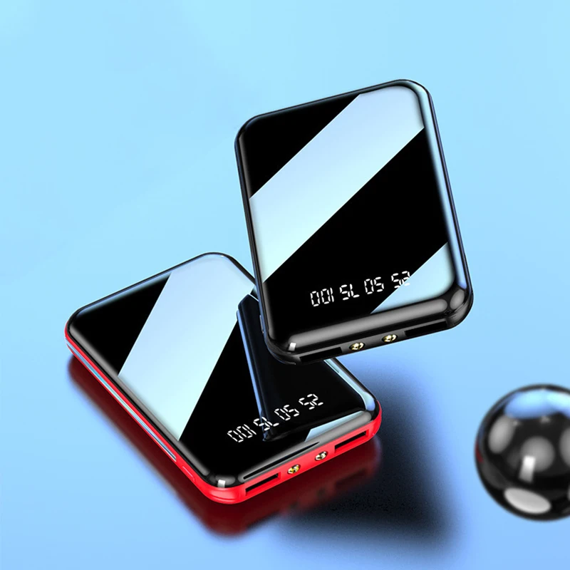 Mini Power Bank 20000 mAh USB Rýchle nabíjanie pre Xiaomi Huawei Samsung iPhone 15 Powerbank Prenosné zrkadlo nabíjačky batérií