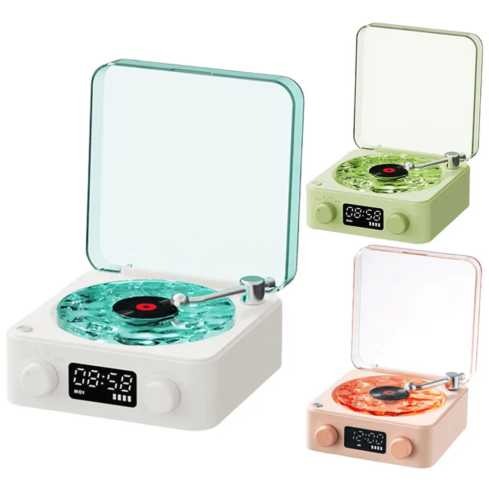 Mini prenosný reproduktor Bluetooth kompatibilný vintage spánkový asistent podporu TF karta Stereo Wireless Reproduktor pre domácu kanceláriu