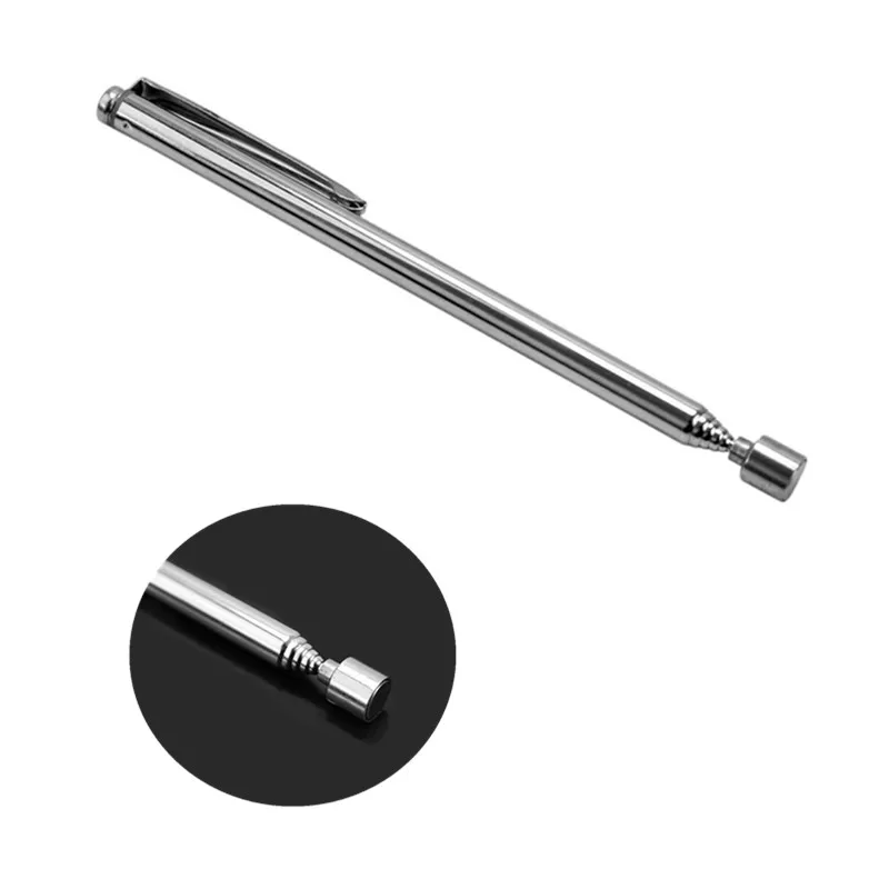 Mini prenosný teleskopický magnet magnetické pero vyzdvihnutie matice a skrutky vreckové nástroje nastaviteľná dĺžka strieborný tón 1pc