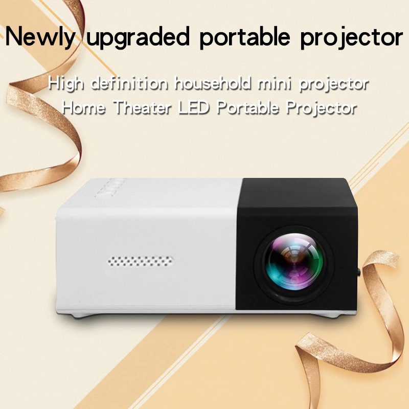 Mini projektor s vysokým rozlíšením Mini projektor YG300 Projektor domáceho kina podporuje HDMI, USB Connection, 1080p a je možné ho použiť