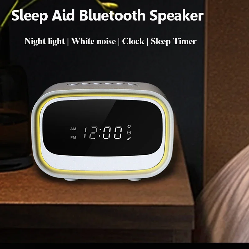 Mini spánková pomoc Bluetooth Reproduktor Prenosné nočné svetlo biely hluk hodín Bluetooth Soundbar Hifi Hudobný prehrávač Podpora spánku časovač