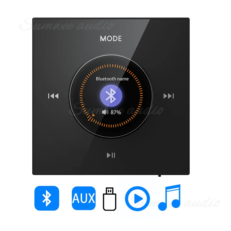 Mini stena zosilňovača panel Bluetooth kompatibilný HiFi domáce kino stereofónny zvukový zvuk