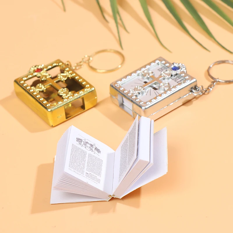 Mini Svätá biblia Keychain Náboženský kresťan Ježiš kríž krížový modlitebný darček