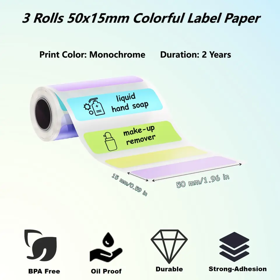MINI TERMAL TLAČINA PAPEL Self-Pet Printing Label Papers Sticker pre vreckovú tepelnú mini tlačiareň pre Paperang pre T02/M02