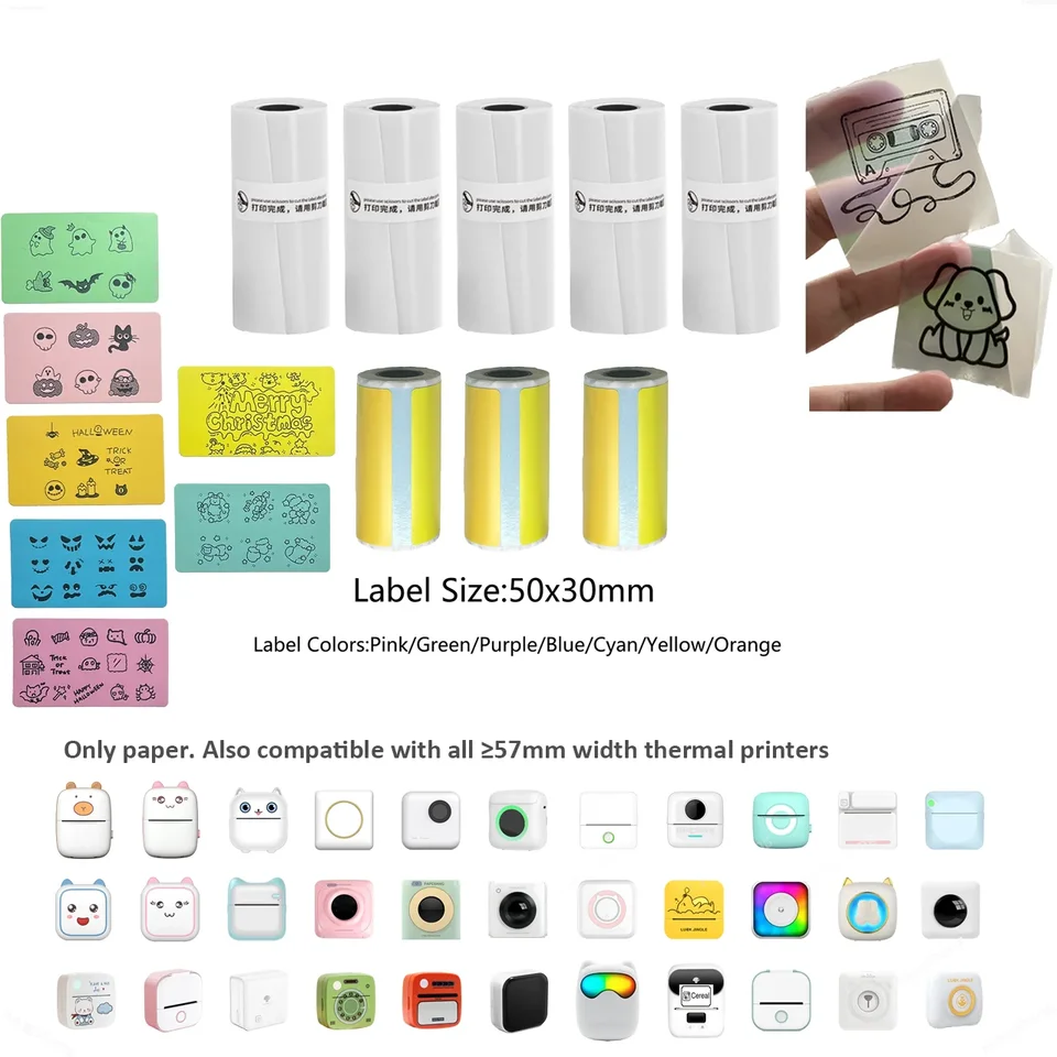 Mini tlačiareň lepidla tepelná nálepka papier Paper Scrapbook Self-Peting Printer Printer Printer pre fotografie poznámky pre peripage