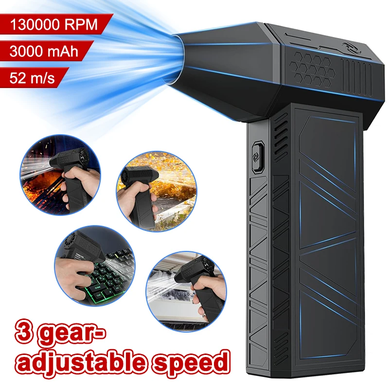 Mini turbo prúdový ventilátor Elektrický vzduchový vzduch s 3 prevodovými stupňami nastaviteľným 130000 ot./minpm rýchlosť vetra 52 m/s